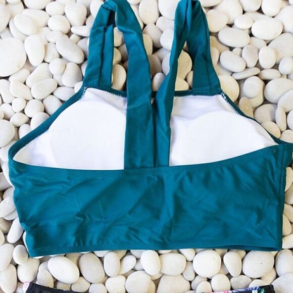 NWT Floral & Teal High Waist Bikini Set - Picture 7 of 9